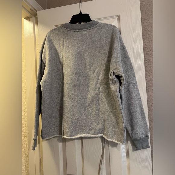 AllSaints Gray Distressed Sweatshirt Size XS - Picture 3 of 5
